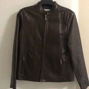 Amazingly soft luxurious brown leather zip up jacket